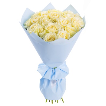 21 белая роза premium 50 см