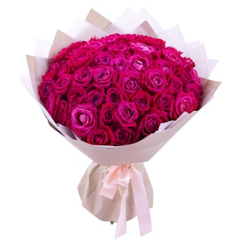 Букет из 51 малиновой розы 40 см
