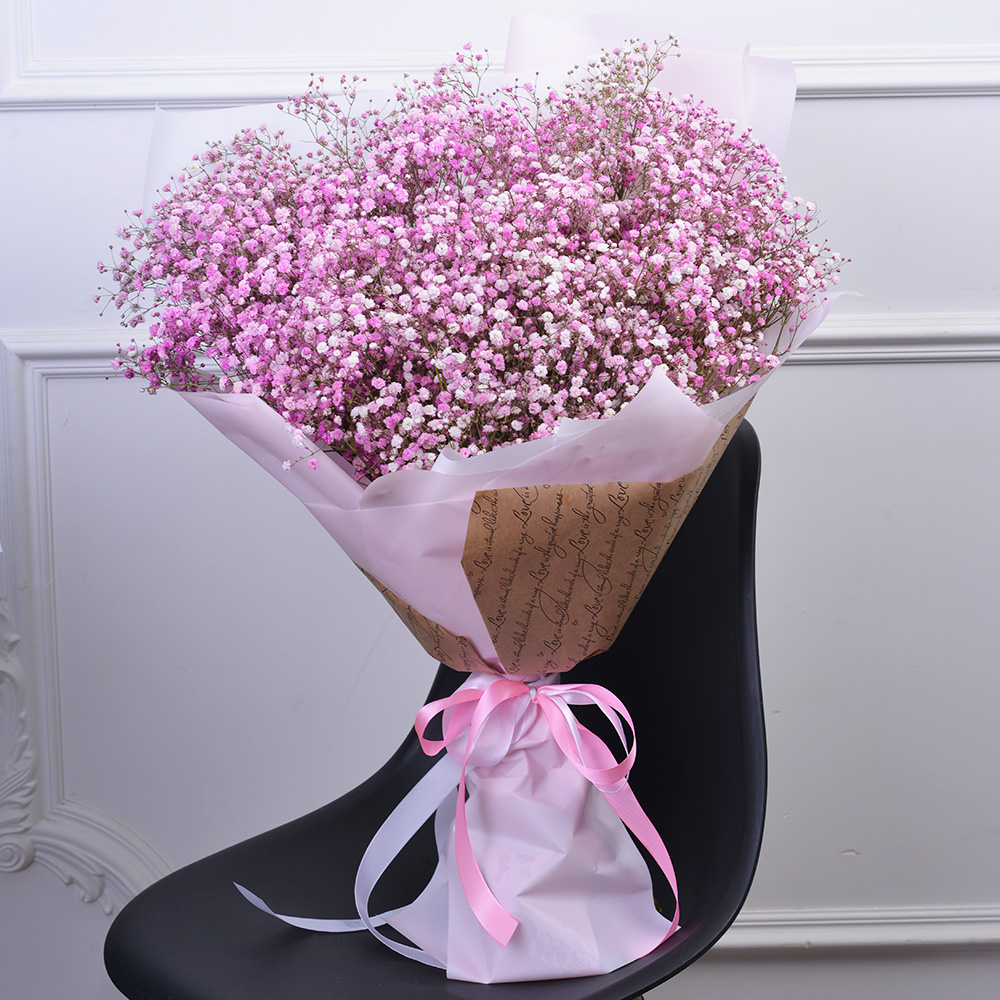 Букет из 25 розовых гипсофил