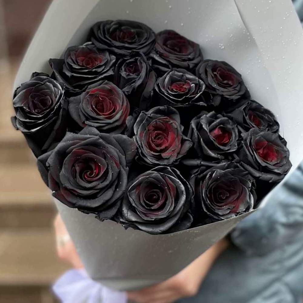 Букет из 15 чёрных роз Эквадор