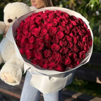 Акция! 101 красная роза 40 см.