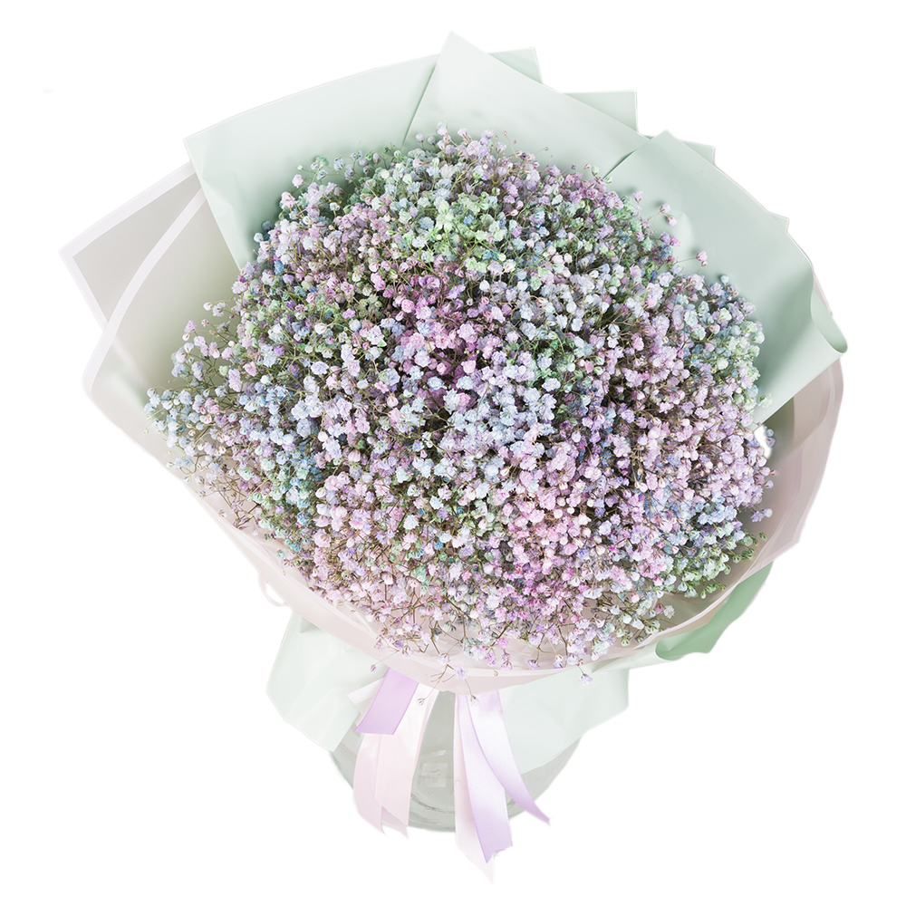 Букет из 15 разноцветных гипсофил