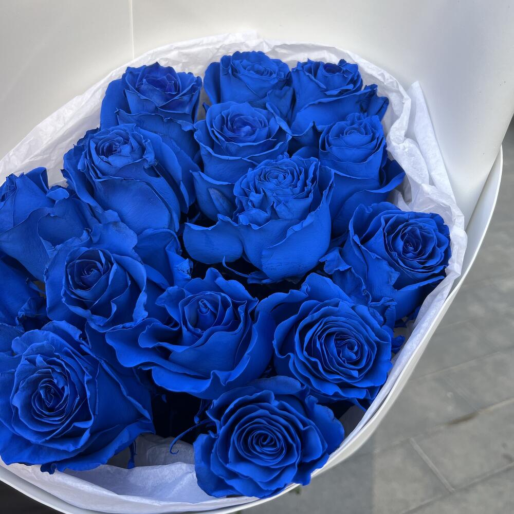Букет из 15 синих роз Эквадор