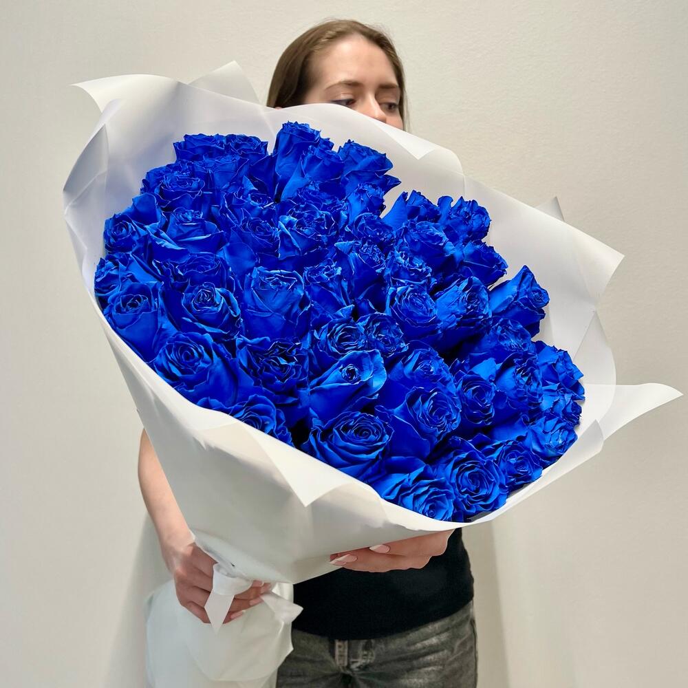 Букет из 51 синей розы Эквадор