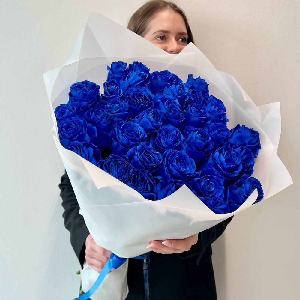 Букет из 35 синих роз Эквадор
