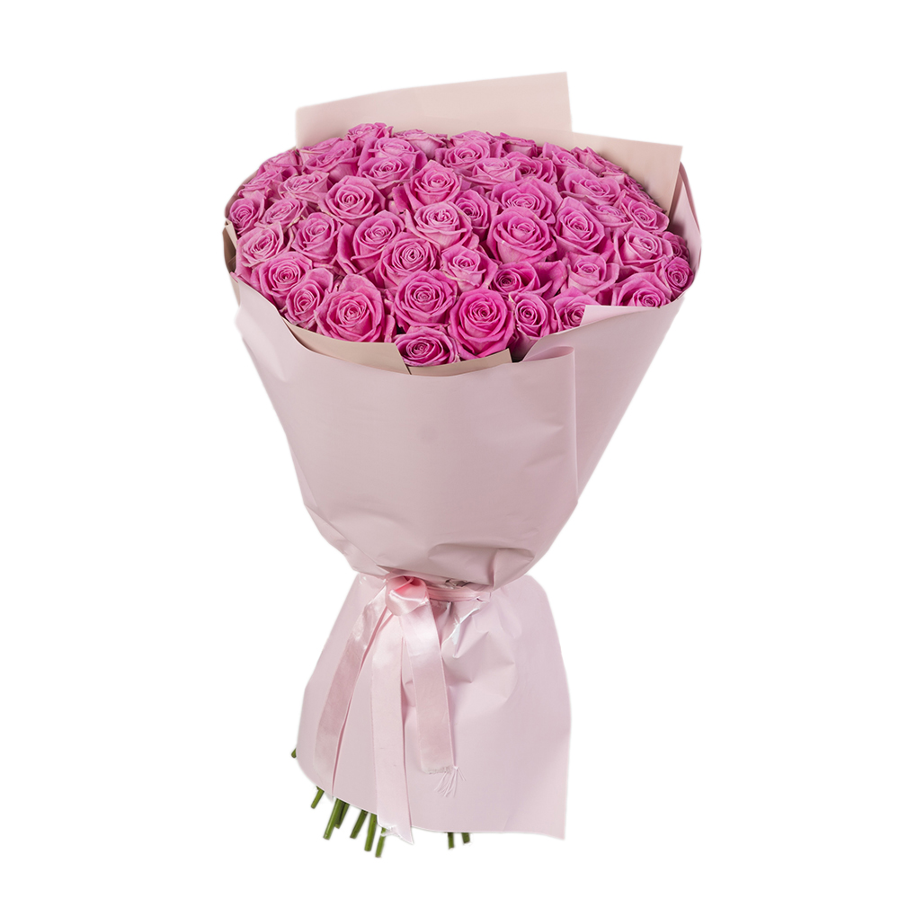Букет из 51 розовой розы 60 см