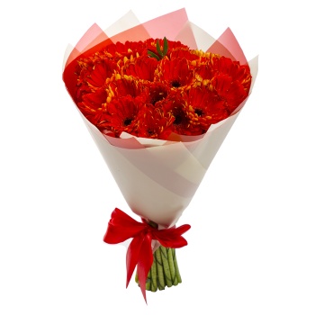 Букет из 21 оранжевой герберы