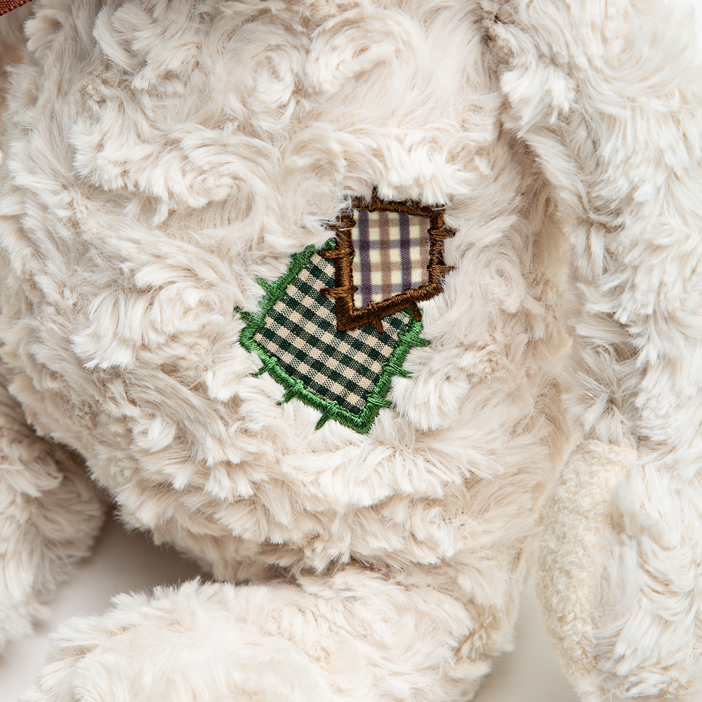 Мишка плюшевый белый 34х23