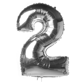 Шар "Цифра 2" Серебро