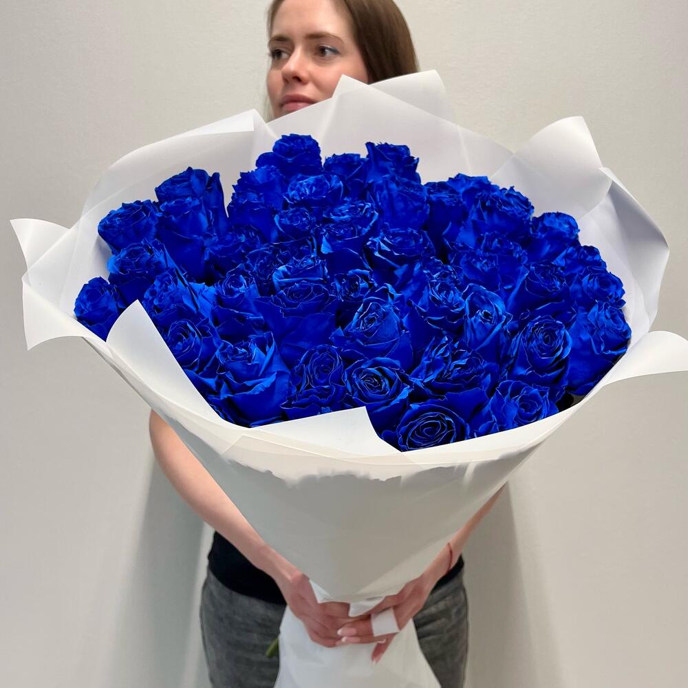 Букет из 51 синей розы Эквадор