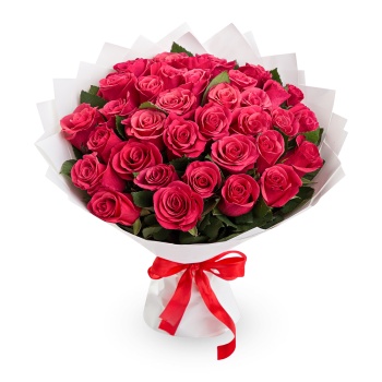 Букет из 35 малиновых роз
