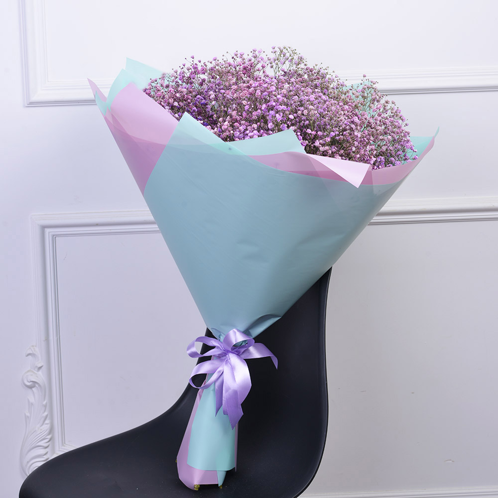 Букет из 15 фиолетовых гипсофил