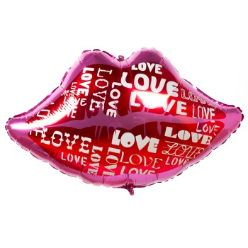 Фольгированный шар Губы с надписями Love