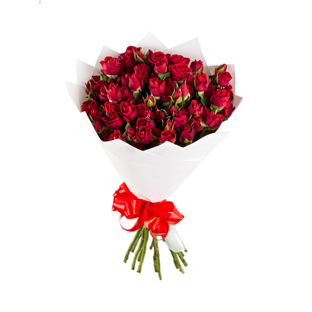 Букет из 19 красных кустовых роз